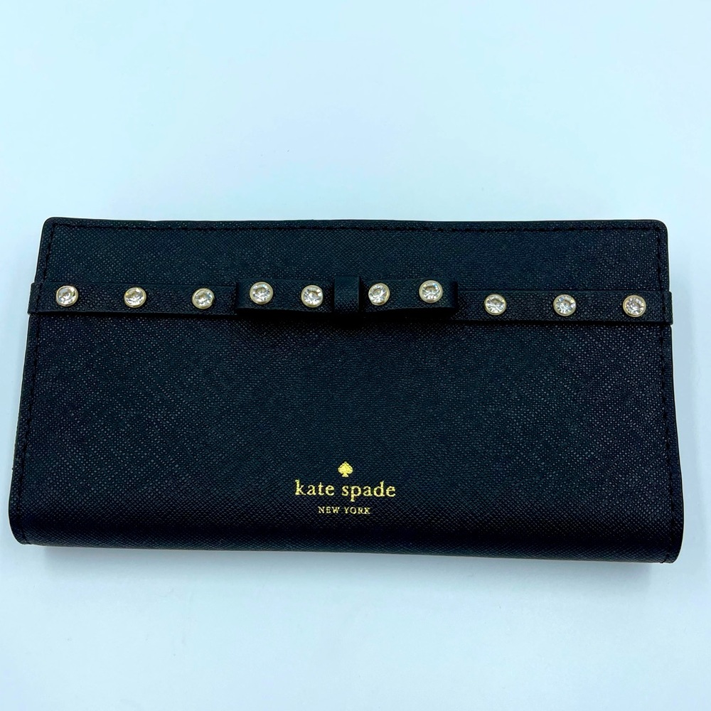 Kate Spade Laurel Way Jeweled Stacy Wallet Black NWT